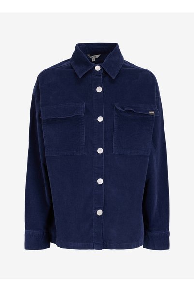 Navy Blue Women's Shirt Relaxed Plain Shirt J4Wl-Gml7003 Size: XL