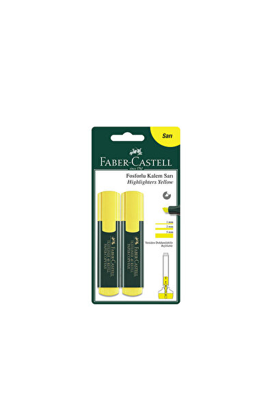 Faber-Castell 1548 маркер жолт 2-пакување блистер