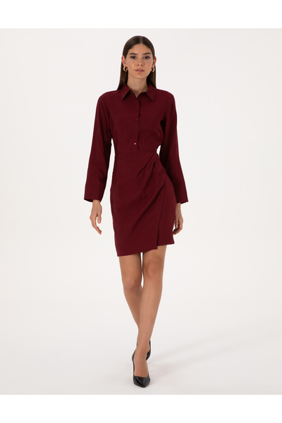 Burgundy Regular Fit Woven Dress 50318220-VR014