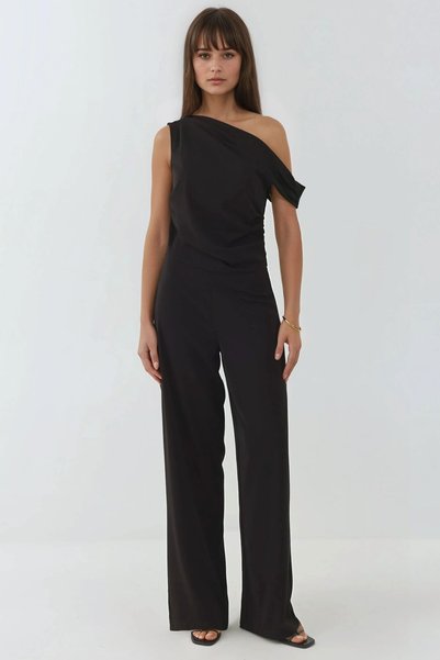 Asymmetric Collar Jumpsuit