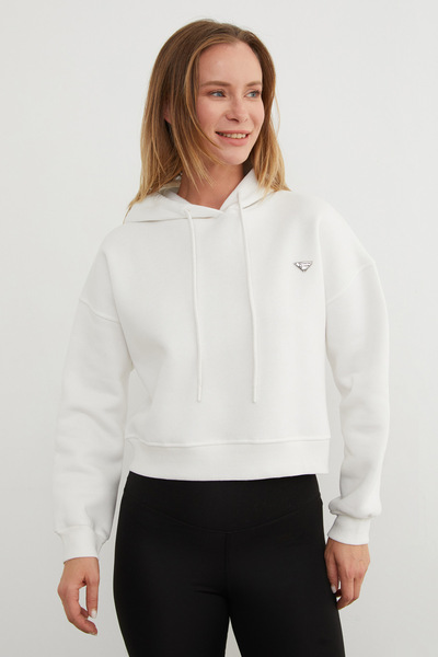 3 Thread Triangle Metal Emblem Hooded Sweatshirt