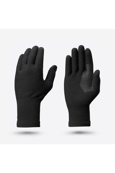 Quechua Adult Outdoor Trekking Seamless Inner Gloves - Black - Mt500