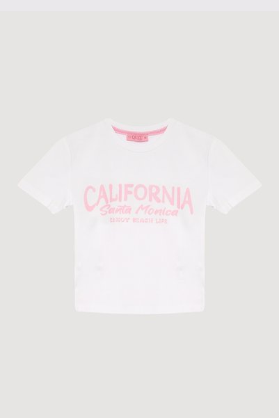 California Lettering Short Sleeve T-Shirt White