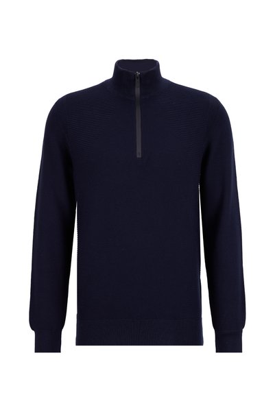 Bato Yaka Slim Fit Plain Navy Blue Men's Sweater F5Wm-Kzk 2522