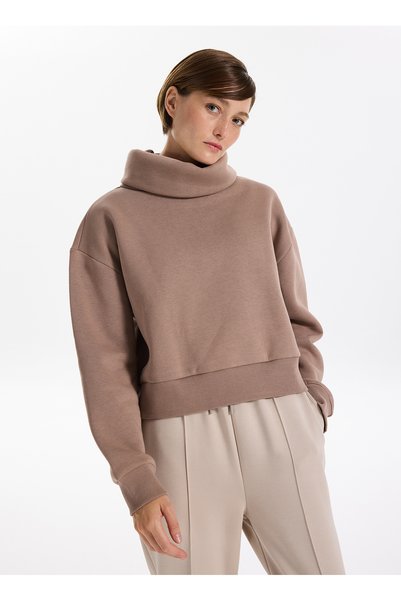 Turtleneck Plain Mink Women's Sweatshirt Veja-Y
