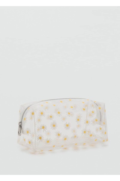Vinyl Floral Cosmetic Bag