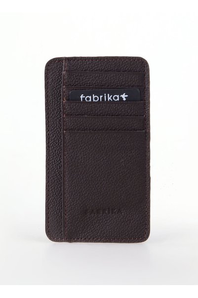Brown Women's Card Holder Frk 528 Flt Leather Brown