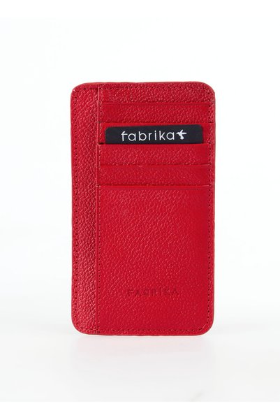Red Women's 7X13X2 cm Leather Card Holder Frk 528 Flt