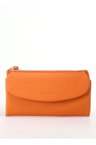 Orange Women's Leather Wallet Frk 535 Flt Leather Orange