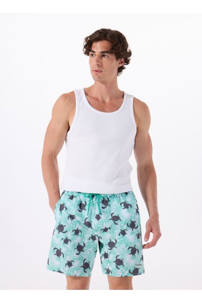D5Sm-My 3405 Mint Printed Men's Shorts Swimwear