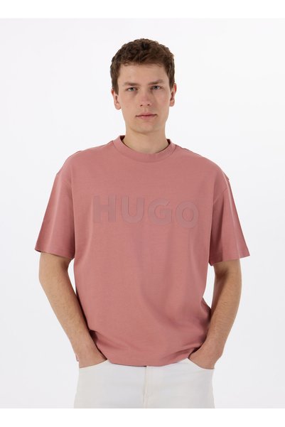 Crew Neck Plain Pink Men's T-Shirt 50525765_Dinkee 10259511 01