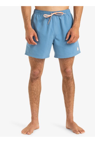 Eqyjv04120 Everyday Solid Volley 15 Blue Melange Normal Waist Standard Fit Men Shorts Swimwear