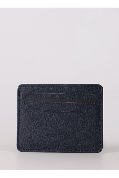 Navy Blue Men's Card Holder Frk 350 Flt Leather