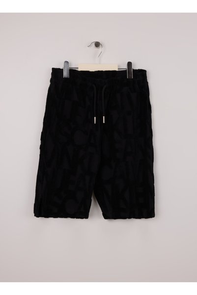 Calvin Klein Elastic Waist Regular Fit Black Male Child Shorts Ib0Ib02426Beh