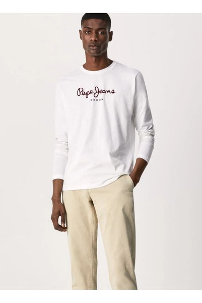 Crew Neck White Men's T-Shirt Pm508209-800 Eggo Long