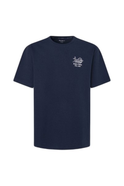 Crew Neck Navy Blue Men's T-Shirt Pm509624-594 Suan Tee
