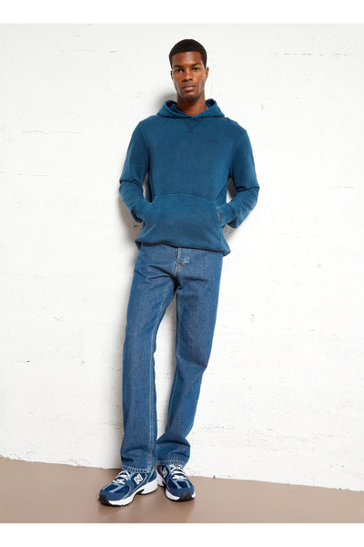 Hooded Collar Dark Navy Blue Men's Sweatshirt Pm582713-559 Silverton Hoodie
