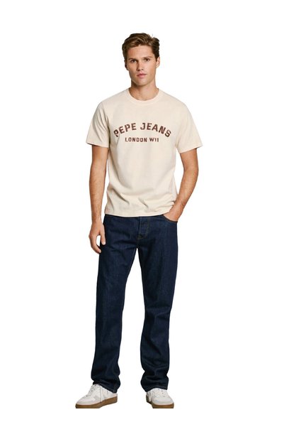 Crew Neck Ecru Men's T-Shirt Pm509628-804 Aldridge