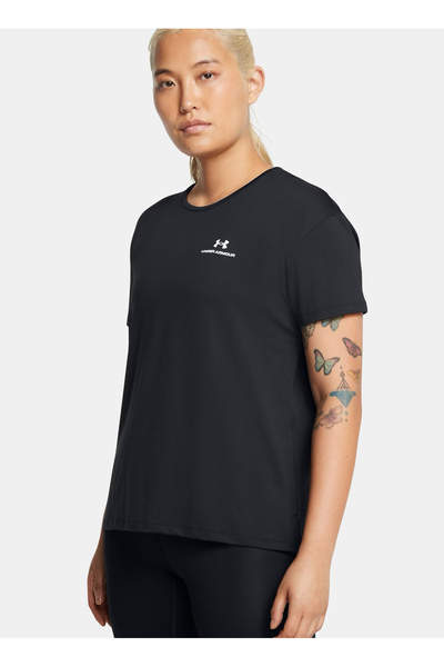 Black Women's Round Neck Oversize T-Shirt 1379141 -002 Ua Vanish Energy Ss 2.0