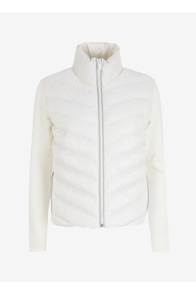 Stand Collar Quilted Off-White Women's Sweatshirt F4Wl-Mnt W60