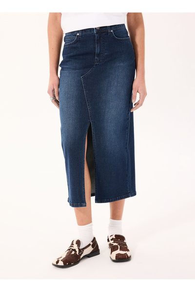 Dark Indigo Women's Denim Skirt M4Wl-Etk-1231