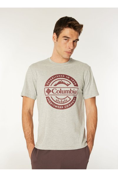 9120871044_Cs0387 Light Gray Men's O-Neck Regular Fit T-Shirt
