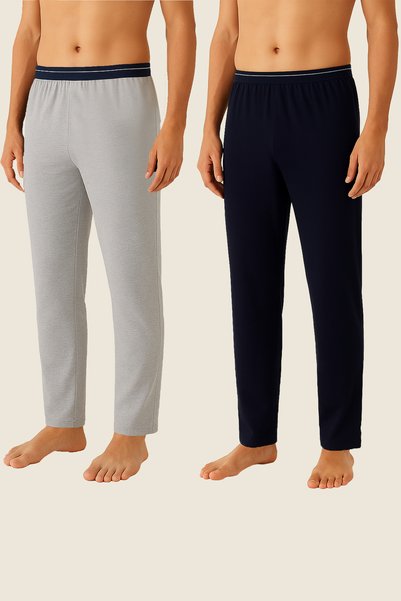 Men's 2-Piece Economical Elastic Pajama Bottoms