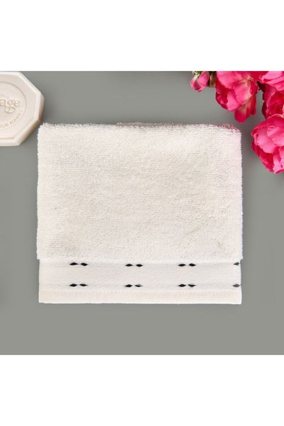 Soft Tiny Hand Towel - Ecru / Black - 30X50 cm