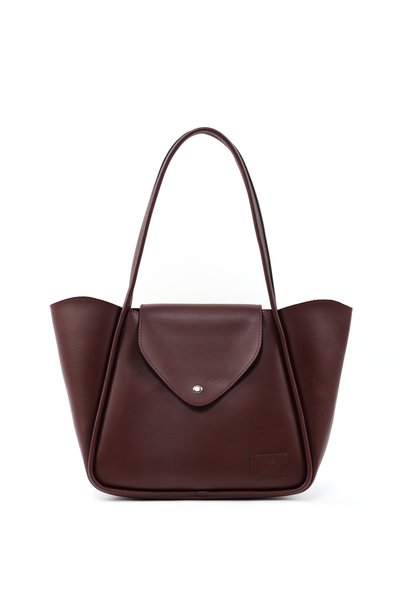 Bordo Shk249 Faux Leather, Single Compartment with Snap Closure, Large Size Hand, Arm, and Shoulder Bag