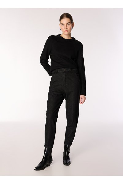 Black Women's Carrot Straight Denim Pants F4Wl-Pnt W71 Size: 27