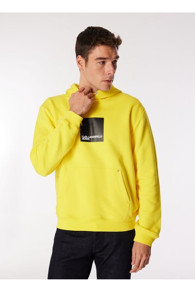 Jeans Hood Collar Yellow Men's Sweatshirt 240D1809_Klj Regular Logo Hoodie