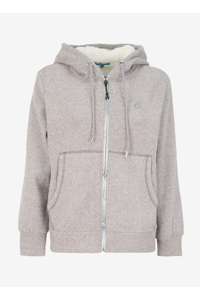 Gray Melange Women's Hooded Collar Relaxed Fit Sweatshirt D4Wl-Swt3007