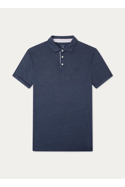 Navy Blue Men's Slim Fit Polo T-Shirt Hm563274