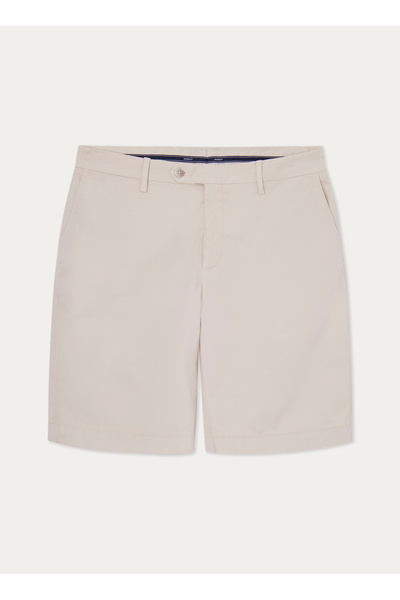 Beige Men's Normal Waist Slim Fit Shorts Hm801315