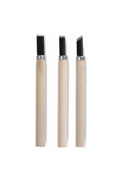Wood and Ceramic Carving Set 3 Pcs