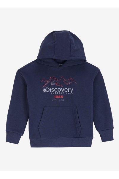 Printed Boy's Navy Blue Sweatshirt D4Wb-Swt3076