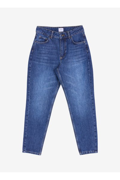 High Waist Narrow Leg Slim Fit Blue Women's Denim Pants Brooks Relaxed Slim