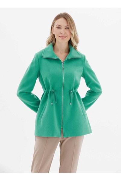 Green Women's Upright Standard Diagonal Coat 24Ksl9381 Size: 40