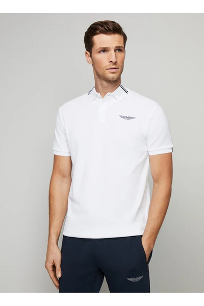 White Men's Slim Fit Polo T-Shirt Hm563226