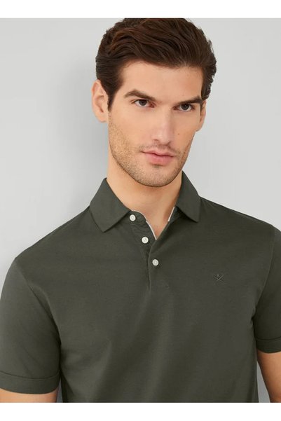 Khaki Men's Slim Fit Polo T-Shirt Hm563205
