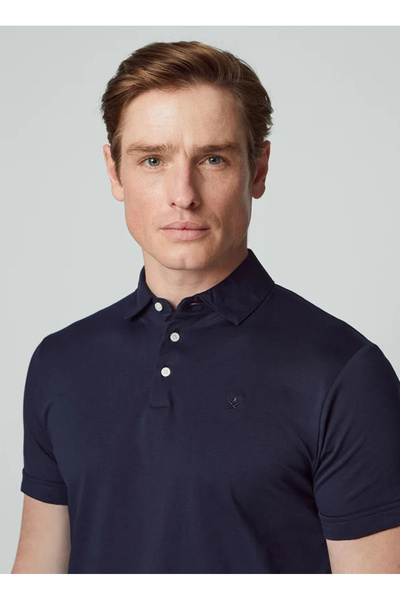Navy Blue Men's Slim Fit Polo T-Shirt Hm 563205
