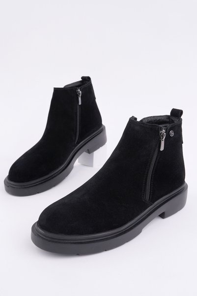 ASTRA Genuine Leather Double Zipper Men's Casual Winter Boots