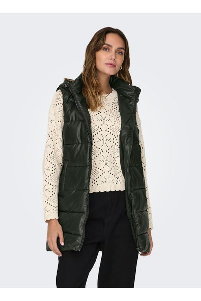 Black Women's Vest Onlnewanja Faux Leather Waistcoat C