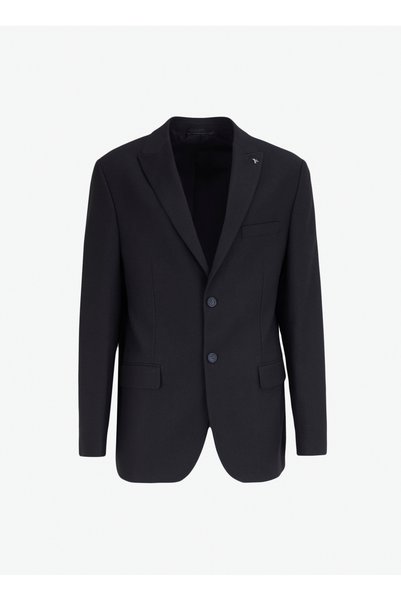 Regular Fit Black Men's Plain Jacket Fc4Wm-Ckt 2484