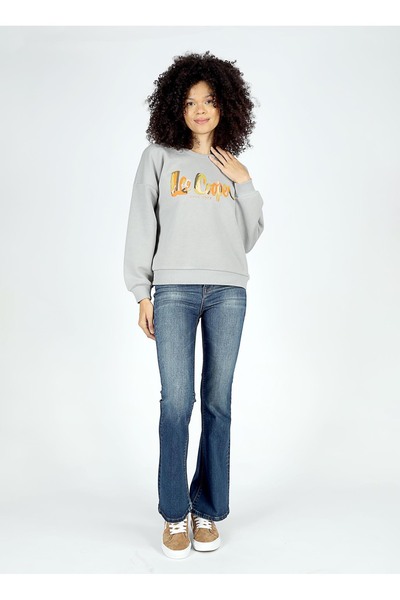 O Neck Printed Stone Women's Sweatshirt 251 Lcf 241005 Tila Taş