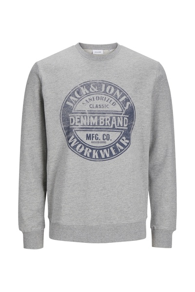 Printed Boy's Gray Melange Sweatshirt 12259862