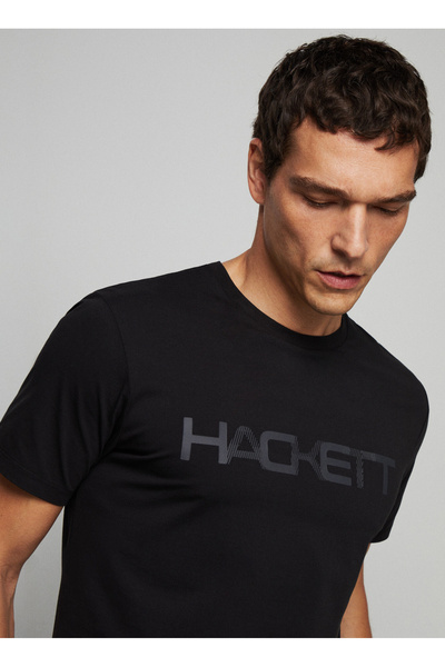 Crew Neck Black Men's T-Shirt Hm500783