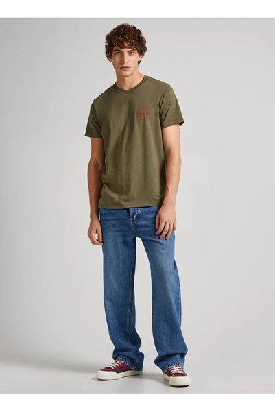 Crew Neck Printed Green Men's T-Shirt Pm509210 679 Craig