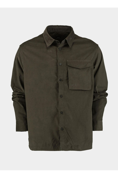 Loose Fit Khaki Plain Men's Shirt 6Dzc11 Zniwz 1897