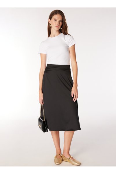 Black Women's A-Line Skirt F4Wl-Etk0433